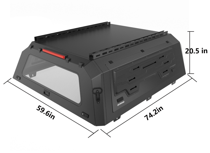 Openroad Aluminum Light Weight Modular Truck Cap for 2024-2026 Toyota Tacoma 6ft Bed