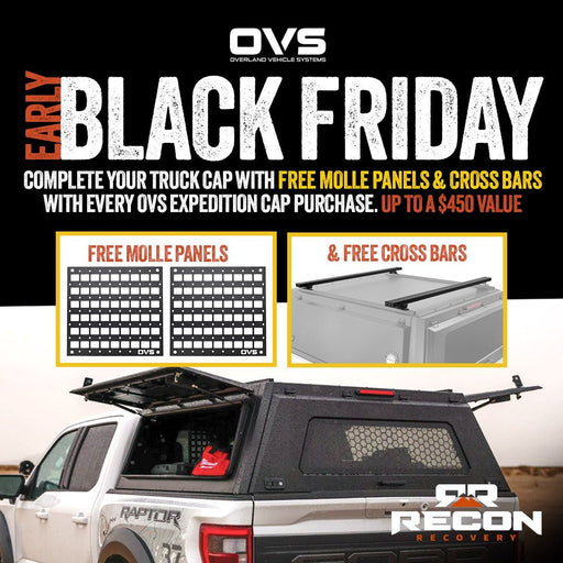 OVS Expedition Stainless Steel Truck Cap with Wing Doors For 2016 - 2023 Toyota Tacoma 5ft Bed - Recon Recovery