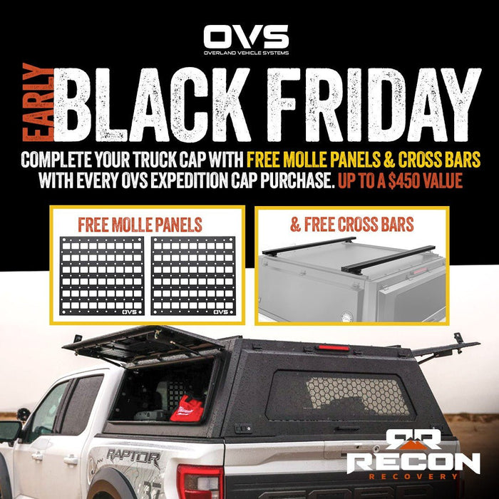 OVS Expedition Stainless Steel Truck Cap with Wing Doors For 2016 - 2023 Toyota Tacoma 5ft Bed - Recon Recovery