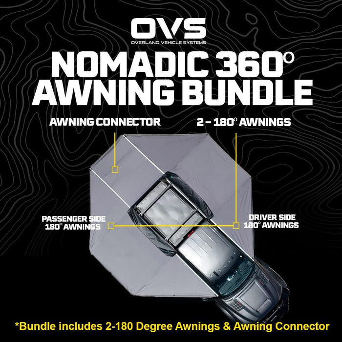 OVS Nomadic Complete 360 Degree Shade Awning with Bracket Kit - Recon Recovery - Recon Recovery