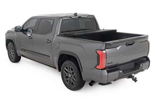 Rough Country Low Profile Tri Fold Aluminum Tonneau Cover for 2022 - 2024 Toyota Tundra (5' 7" Bed) - Recon Recovery