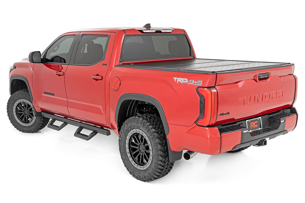 Rough Country Low Profile Tri Fold Aluminum Tonneau Cover for 2022-2024 Toyota Tundra (5' 7" Bed)