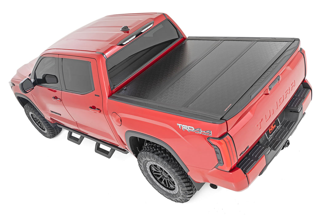 Rough Country Low Profile Tri Fold Aluminum Tonneau Cover for 2022-2024 Toyota Tundra (5' 7" Bed)