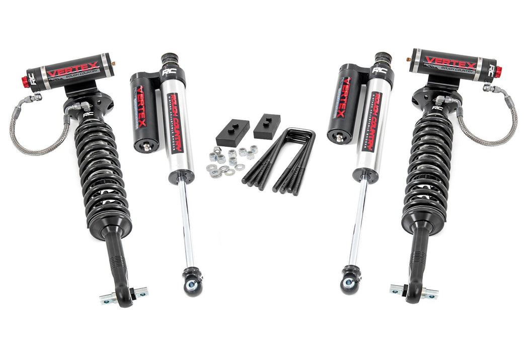 Rough Country Bolt on 2" Adjustable Vertex Reservoir Coilover Suspension for 2021-2024 Ford F-150