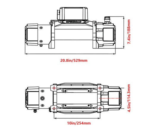 OPENROAD 12,000lbs Wireless Electric Winch with Synthetic Rope - IP68 Rated - Recon Recovery