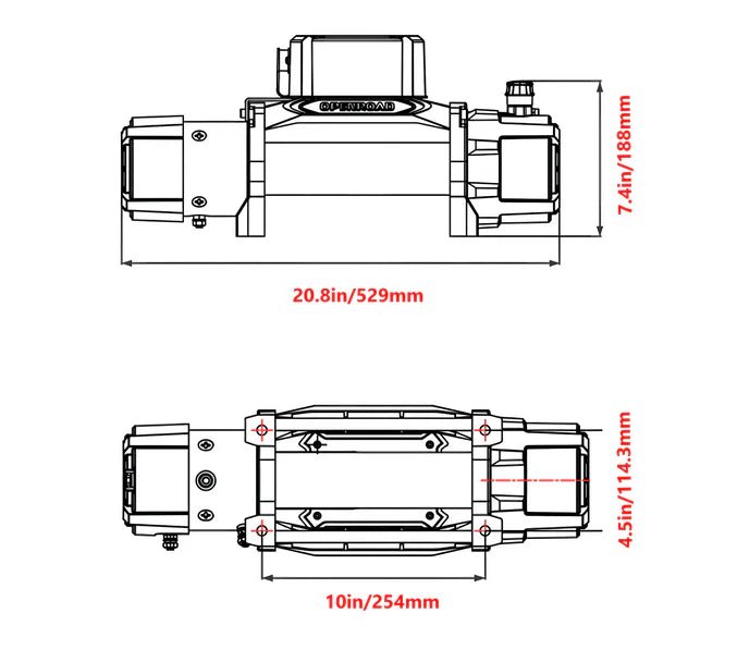 OPENROAD 12,000lbs Wireless Electric Winch with Synthetic Rope - IP68 Rated - Recon Recovery