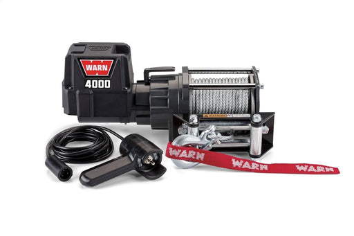 Warn 94000 DC 12V 4000 Electric Winch - 4,000 lbs. Pull Rating, 43 ft. Steel Line - Recon Recovery