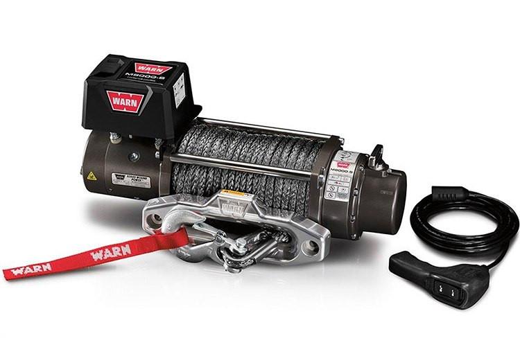 Warn 87800 M8000-s Self-Recovery Electric Winch - 8,000 lbs. Pull Rating, 100 ft. Synthetic Line - Recon Recovery