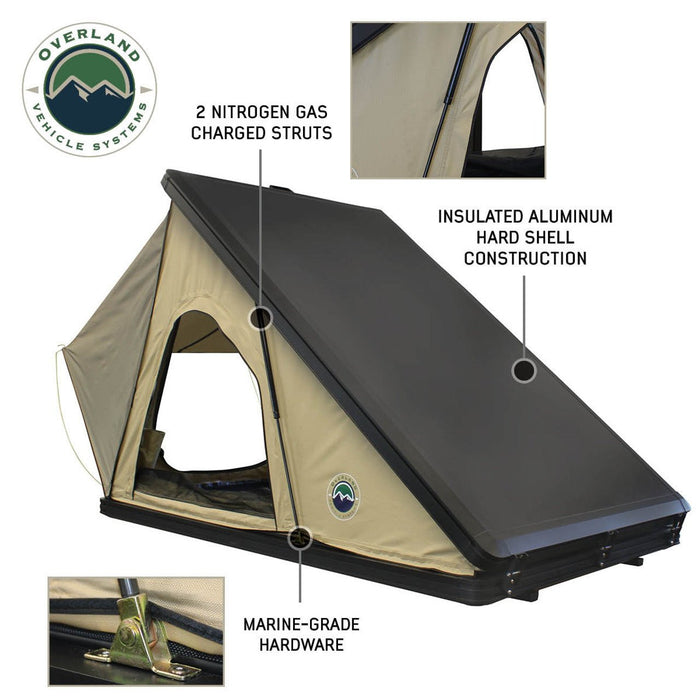 military clamshell tent LD TMON Clamshell Aluminum Hard Shell Roof Top Tent Overland Vehicle Systems