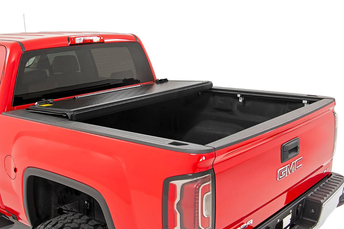 Rough Country Low Profile Tri Fold Aluminum Tonneau Cover For 2014-201 ...