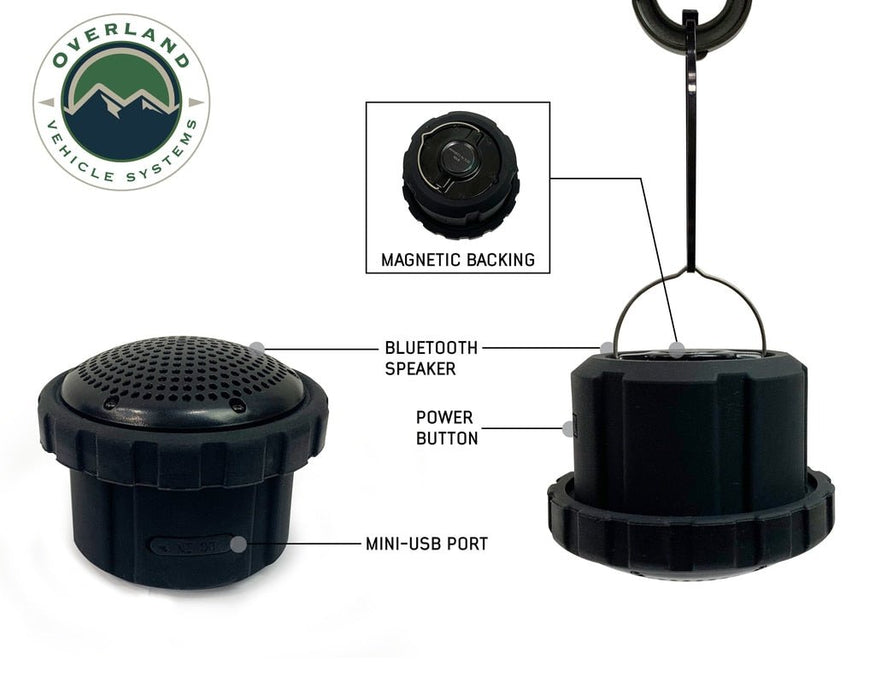 Overland Vehicle Systems 15049901 Wild Land Camping Gear - Ufo Solar Light Pods & Speaker