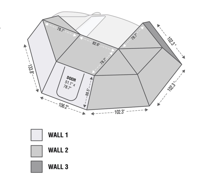 Overland Vehicle Systems 18119909 Gray Awning - Nomadic Awning Wall 3  - Please See Fitment Notes