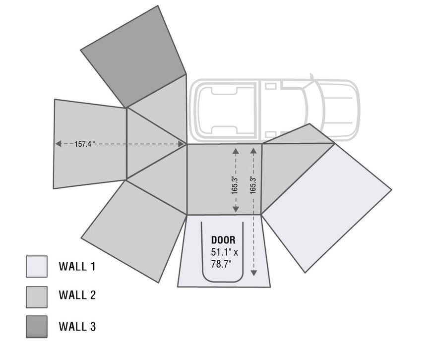 Overland Vehicle Systems 18139909 Gray Awning - Nomadic Awning Wall 2 - Please See Fitment Notes - Recon Recovery