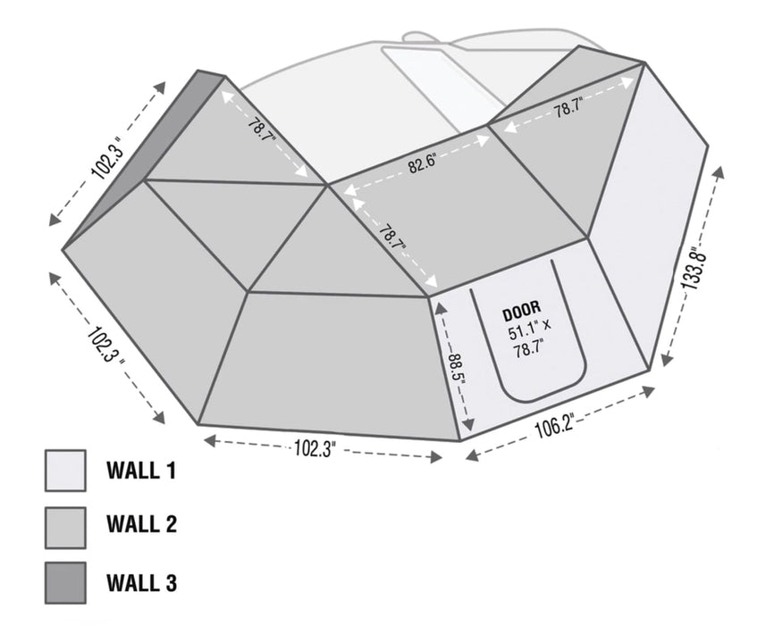 Overland Vehicle Systems 18149909 Gray Awning - Nomadic Awning Wall 3- Please See Fitment Notes - Recon Recovery