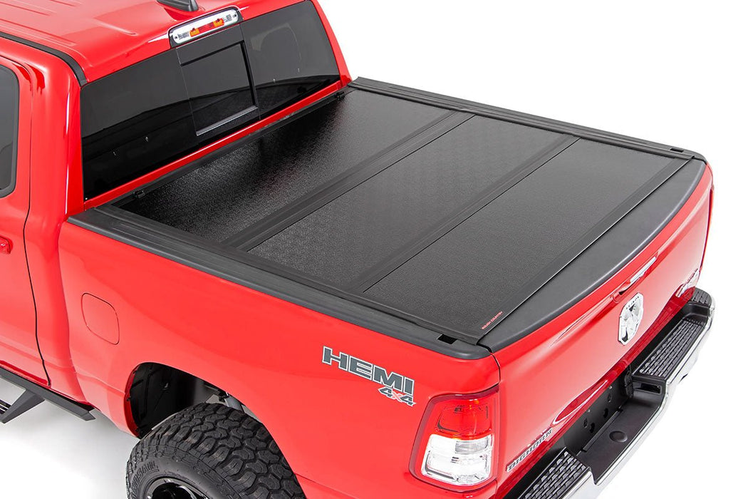 Rough Country 47320550 Low Profile Tri Fold Aluminum Tonneau Cover for 2019-2024 Ram 1500 & TRX (5' 7" Bed) - Recon Recovery