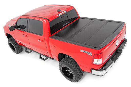 Rough Country 47320550 Low Profile Tri Fold Aluminum Tonneau Cover for 2019-2024 Ram 1500 & TRX (5' 7" Bed) - Recon Recovery