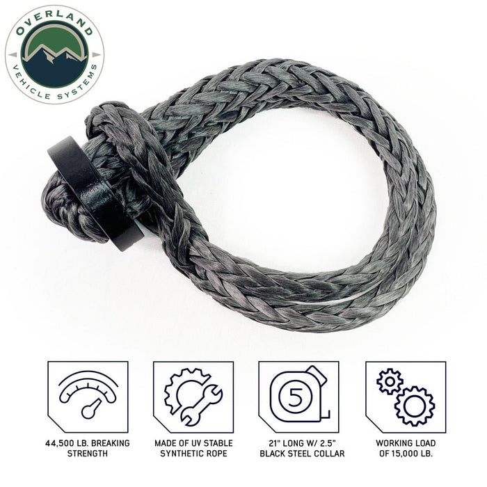 Overland Vehicle Systems 19159919 Rope Shackle - 5/8 in. Thickness, Sold Individually - Recon Recovery