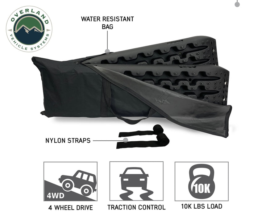 Overland Vehicle Systems 19169910 Recovery Ramp With Pull Strap and Storage Bag Black/Black - Recon Recovery