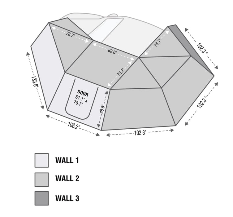 Overland Vehicle Systems 19539907 Gray Nomadic 270 Awning + Walls 1, 2, 3 - Recon Recovery