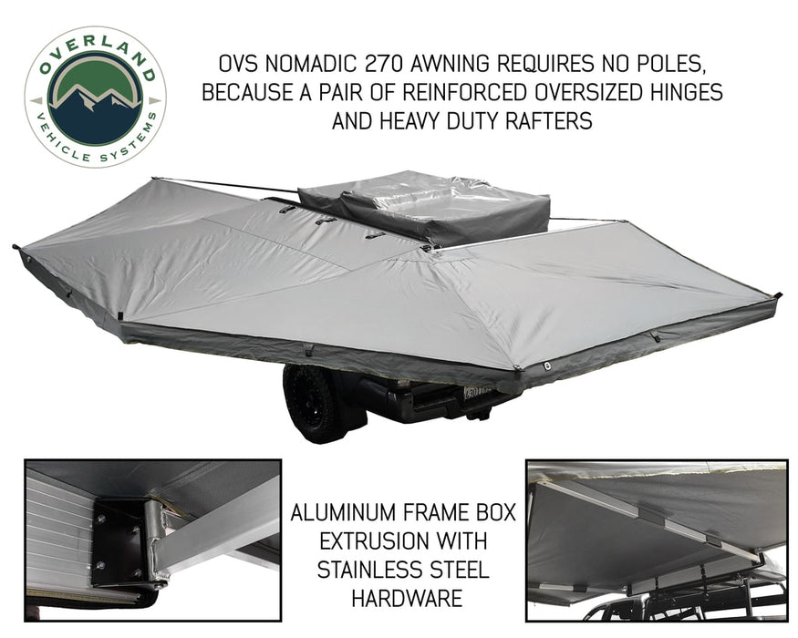 Overland Vehicle Systems 19539907 Gray Nomadic 270 Awning + Walls 1, 2, 3 - Recon Recovery