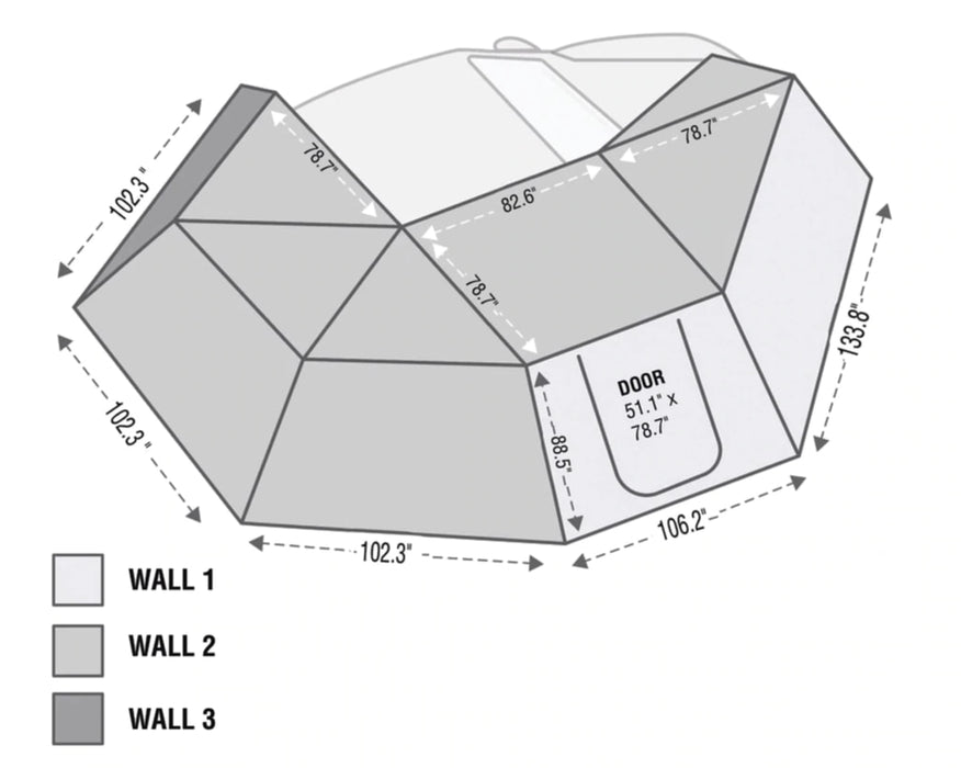 Overland Vehicle Systems 19549907 Gray Nomadic 270 Awning Passenger Side + Walls 1, 2, 3 - Recon Recovery