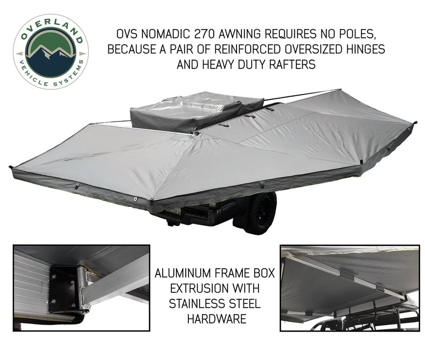 Overland Vehicle Systems 19549907 Gray Nomadic 270 Awning Passenger Side + Walls 1, 2, 3 - Recon Recovery