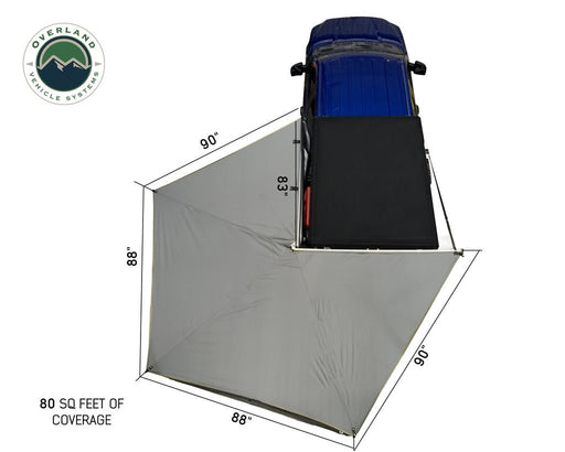 Overland Vehicle Systems 19559907 Batwing Gray Nomadic 270 Lite 83" Awning - Driver Side - Recon Recovery