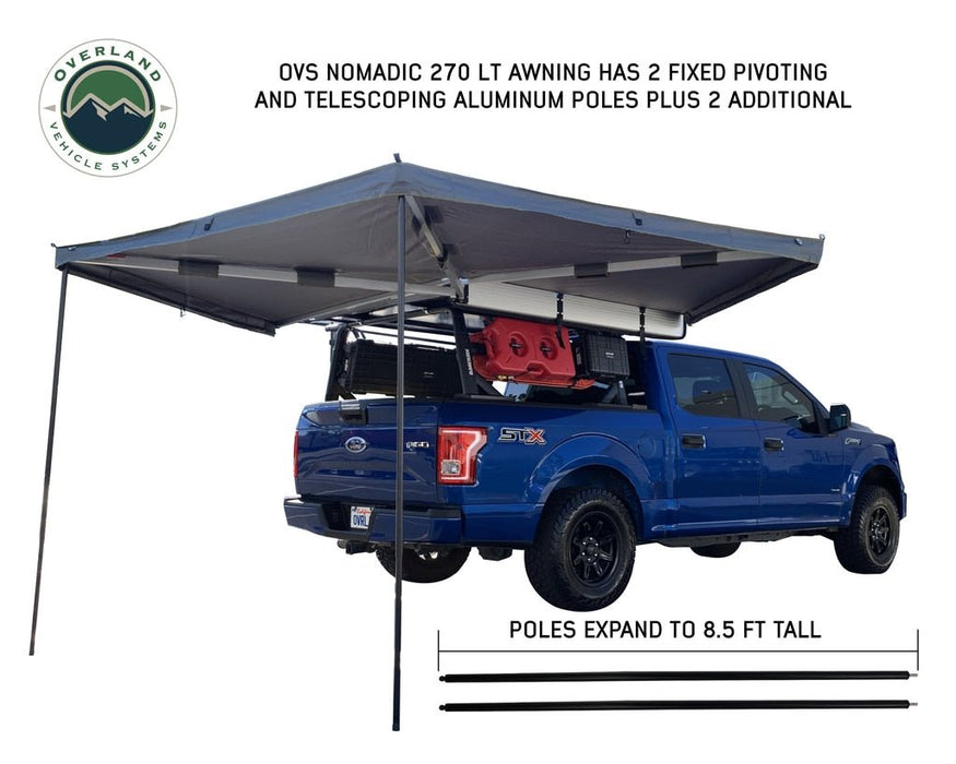 Overland Vehicle Systems 19569907 Batwing Gray Nomadic 270 Lite 83" Awning -Passenger Side - Recon Recovery