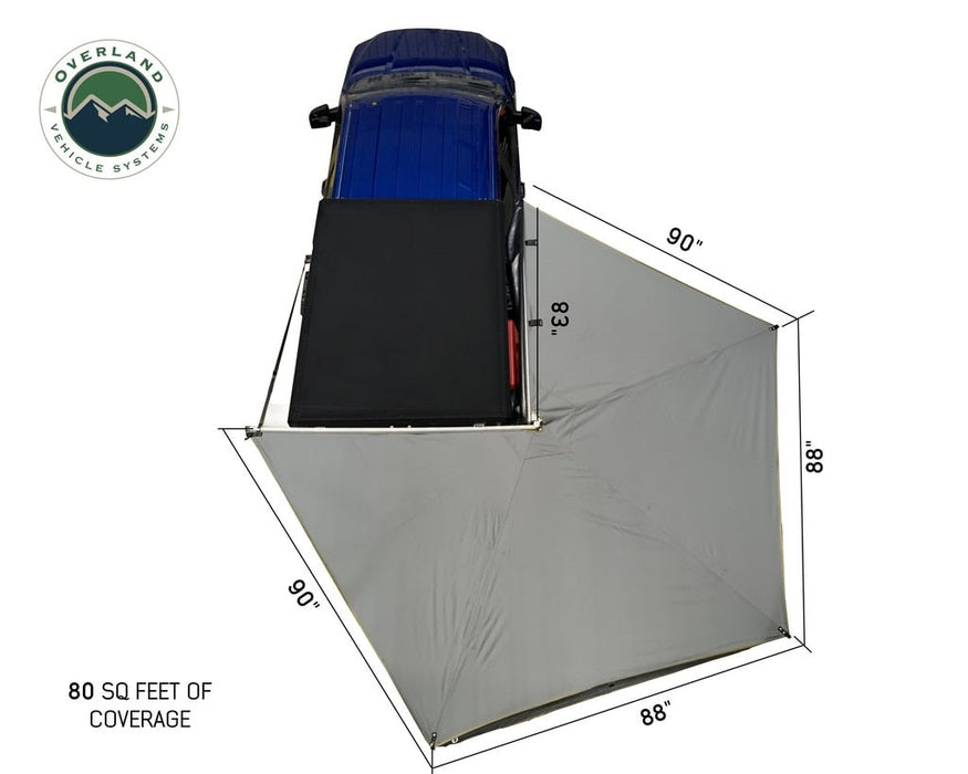 Overland Vehicle Systems 19569907 Batwing Gray Nomadic 270 Lite 83" Awning -Passenger Side - Recon Recovery