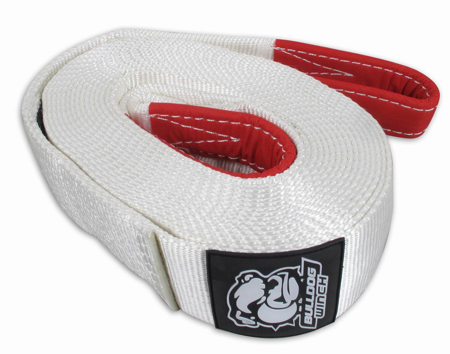 Bulldog Winch 20134 Snatch Strap 3 inchx30 Foot 19.8k BS 10k WLL White - Recon Recovery