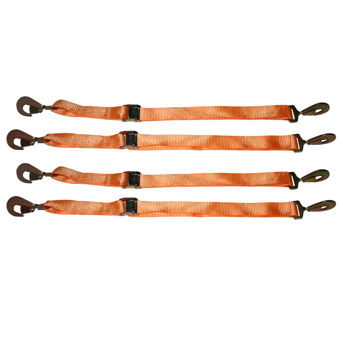 Bulldog Winch 20303 4pc Cambuckle Strap Set 2 inchx60 Inch HD Orange