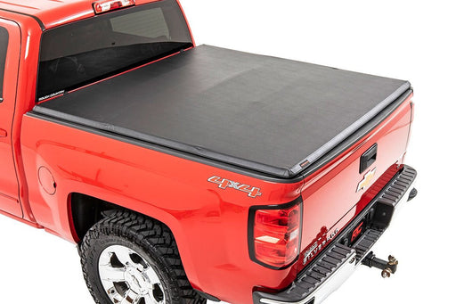 Rough Country 41207650 Tri-Fold Soft Tonneau Cover for Silverado Sierra 2500HD 3500HD (6'7" Bed) - Recon Recovery