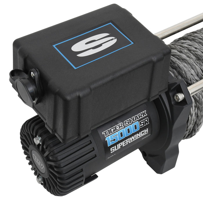 Superwinch 1515001 Electric Tiger Shark 15000SR Winch - 15,000 lbs. Pull Rating, 78 ft. Line