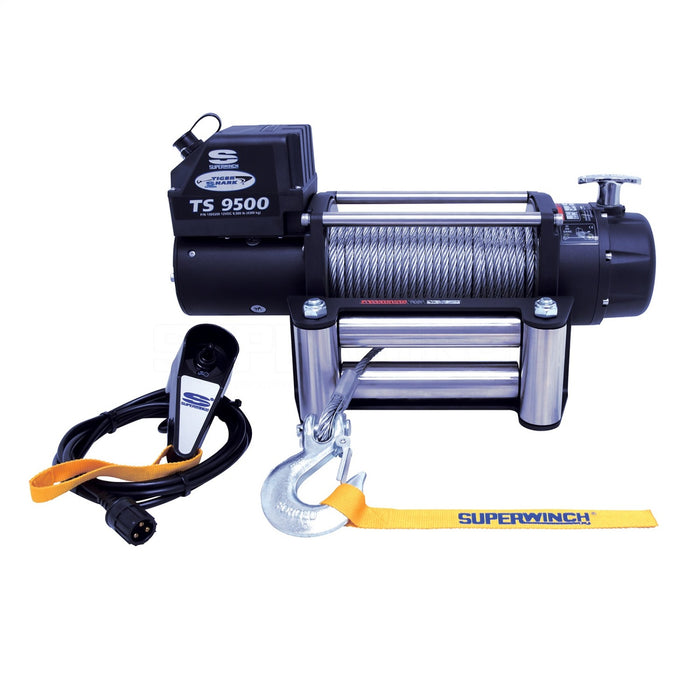 Superwinch 1595200 Electric Tiger Shark 9500 Winch - 9,500 lbs. Pull Rating, 95 ft. Line