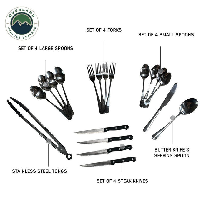Overland Vehicle Systems 21010502 Glamping Kitchen System 39 Piece Cookware - Recon Recovery