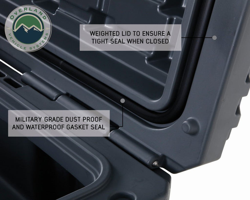 Overland Vehicle Systems 40100021 D.B.S. - Dark Grey 117 qt Dry Box with Drain and Bottle Opener