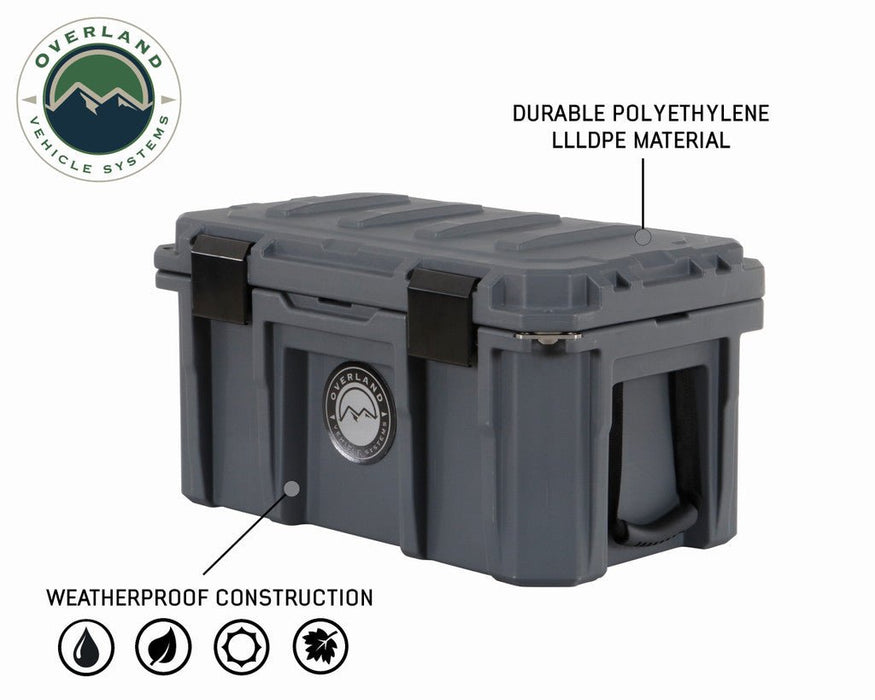 Overland Vehicle Systems 40100001 D.B.S. - Dark Grey 53 QT Dry Box with Drain, and Bottle Opener - Recon Recovery