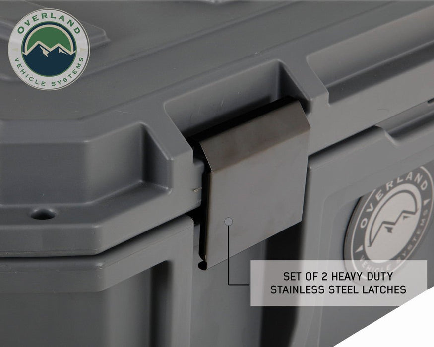 Overland Vehicle Systems 40100001 D.B.S. - Dark Grey 53 QT Dry Box with Drain, and Bottle Opener - Recon Recovery