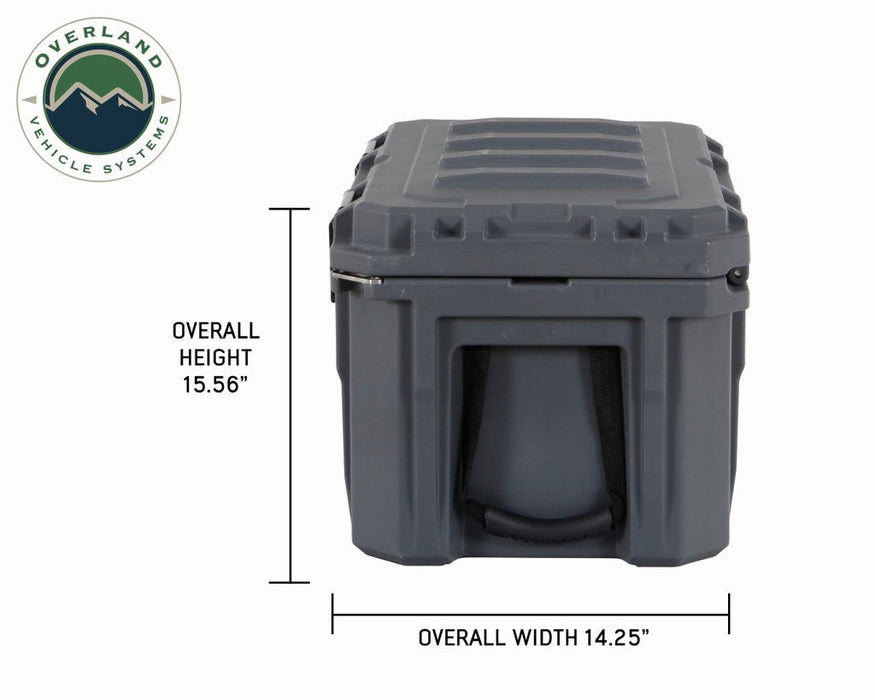 Overland Vehicle Systems 40100001 D.B.S. - Dark Grey 53 QT Dry Box with Drain, and Bottle Opener - Recon Recovery