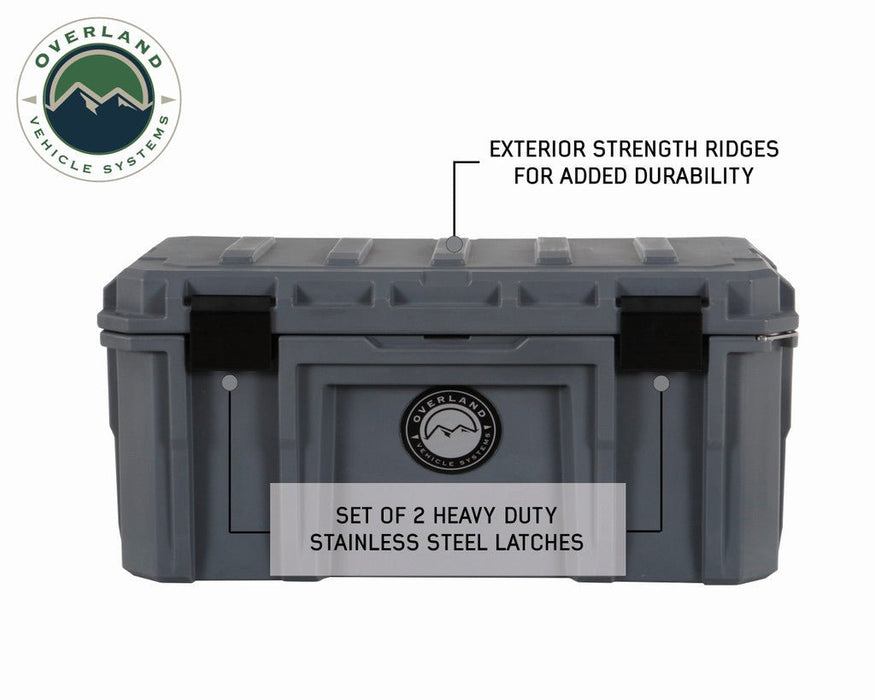 Overland Vehicle Systems 40100011 D.B.S. - Dark Grey 95 QT Dry Box With Drain and Bottle Opener - Recon Recovery