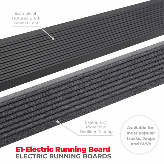 Go Rhino E1 Electric Running Boards for 2018-2024 Jeep Wrangler JL (2 Door) -No Drill - Recon Recovery
