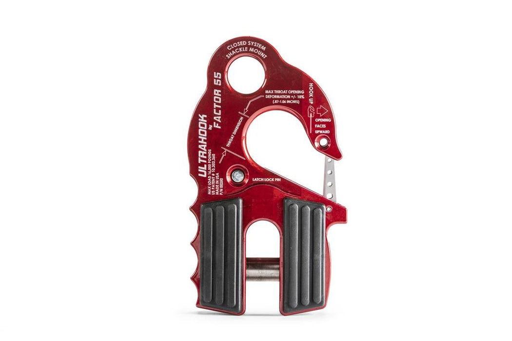 Factor 55 UltraHook Winch Hook with Shackle Mount - Red