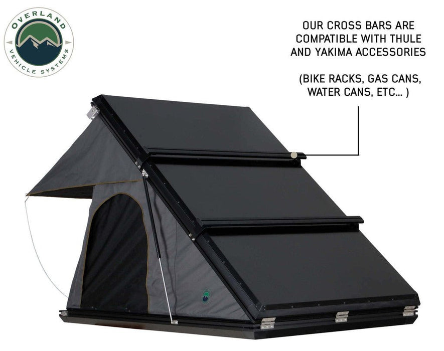 Overland Vehicle Systems 18099901 Mamba 3 Hard Shell Aluminum Roof Top Tent + Cross Bars - 3 Person - Recon Recovery