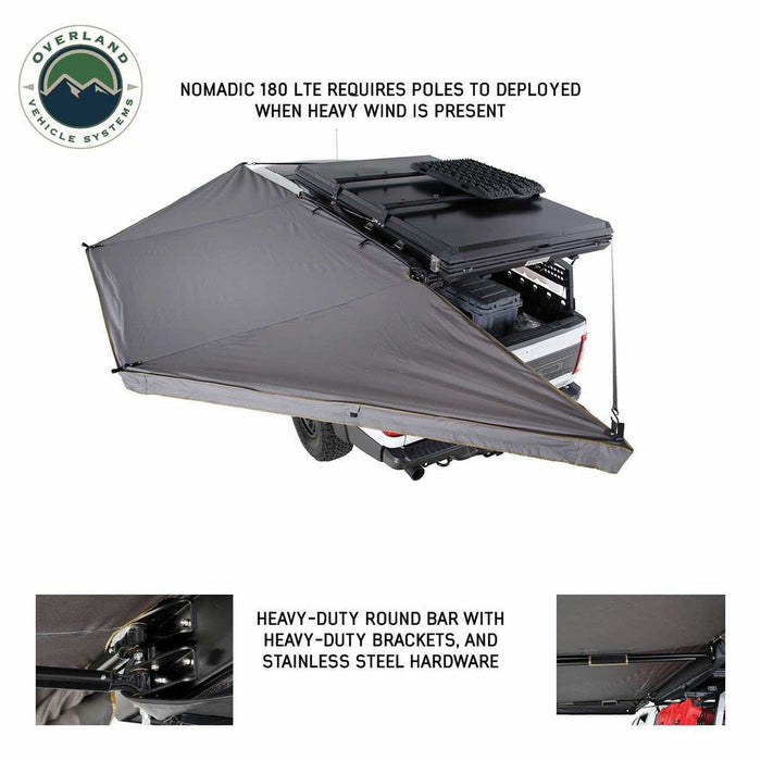 Overland Vehicle Systems Nomadic 180 LTE Awning with Optional Side Walls - Recon Recovery