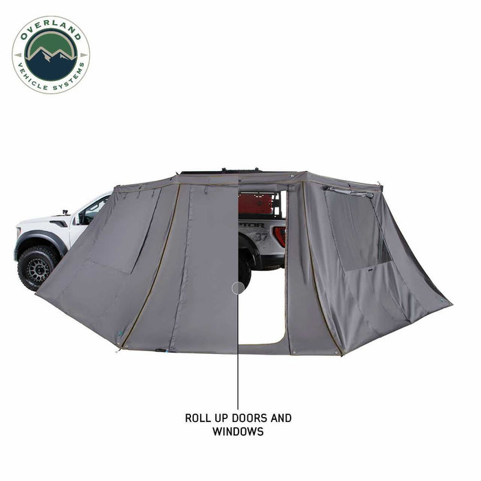 Overland Vehicle Systems Batwing Nomadic 180 LTE Awning With Wall Kit - Recon Recovery - Recon Recovery