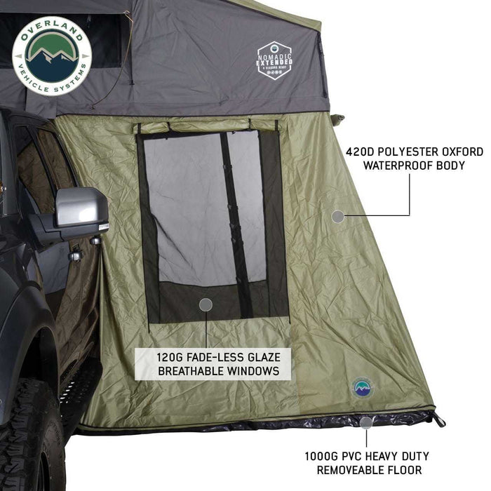 Overland Vehicle Systems Nomadic 4 Extended Annex Room with Floor - Recon Recovery - Recon Recovery