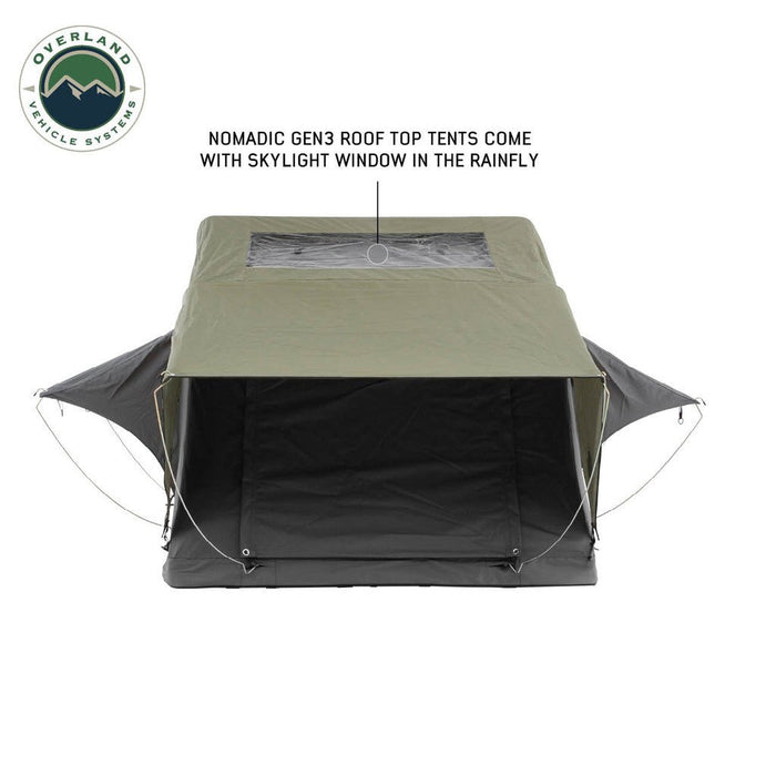 Overland Vehicle Systems 18349936 Nomadic 4 Extended Soft Shell Roof Top Tent - 4 Person - Recon Recovery