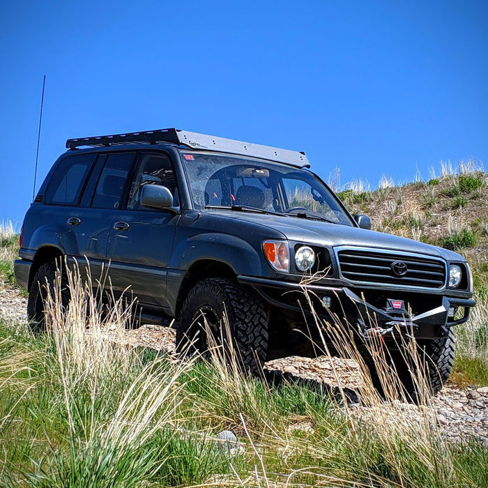 Prinsu Roof Rack for 1998-2007 Toyota Land Cruiser 100 Series - Black Powder Coat (No Drill) - Recon Recovery