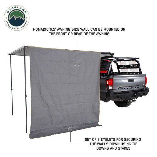 Overland Vehicle Systems Nomadic 6.5 ft Awning SIDE Shade Wall - Recon Recovery - Recon Recovery