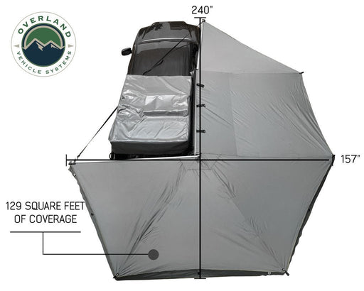 Overland Vehicle Systems 19529907 Batwing Gray Nomadic 270 Awning 88" - Passenger Side - Recon Recovery